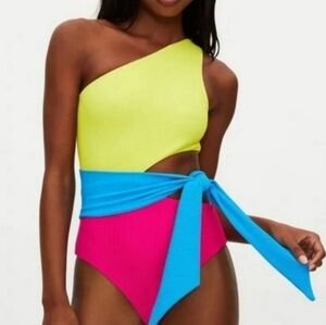 New!Beach Riot Carlie One Piece Swimsuit Retro Brights Colorbloking‎